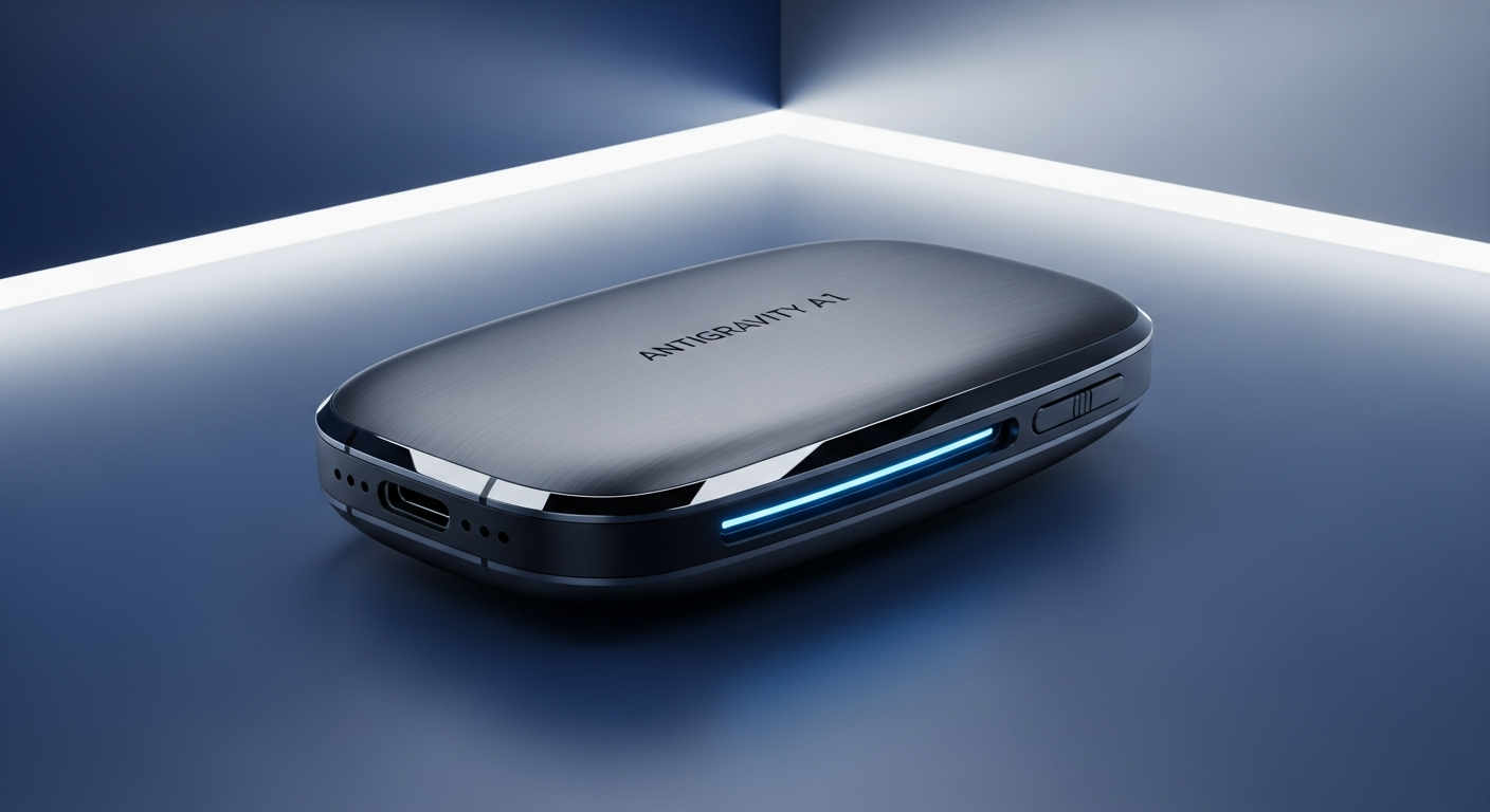 Antigravity A1 360-degree drone flying over alpine mountains with dual-lens camera system